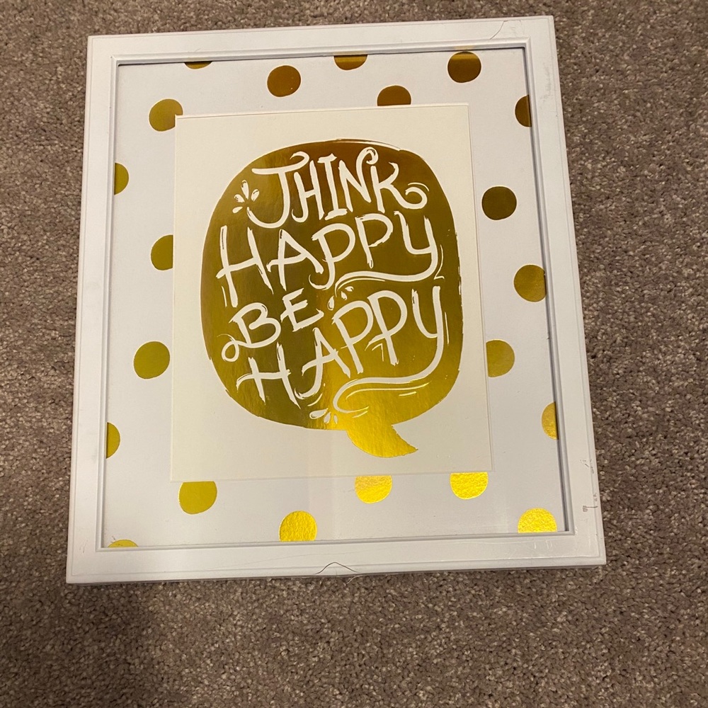 Wall art. Think happy be happy
